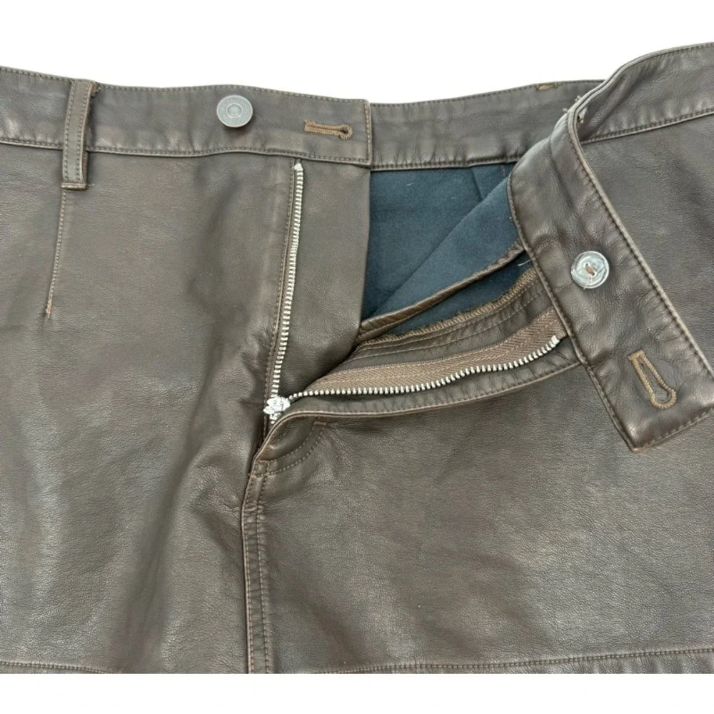 WE THE FREE 31 Skort Brown Vegan Leather Coated Mini Skirt Shorts Espresso Edgy